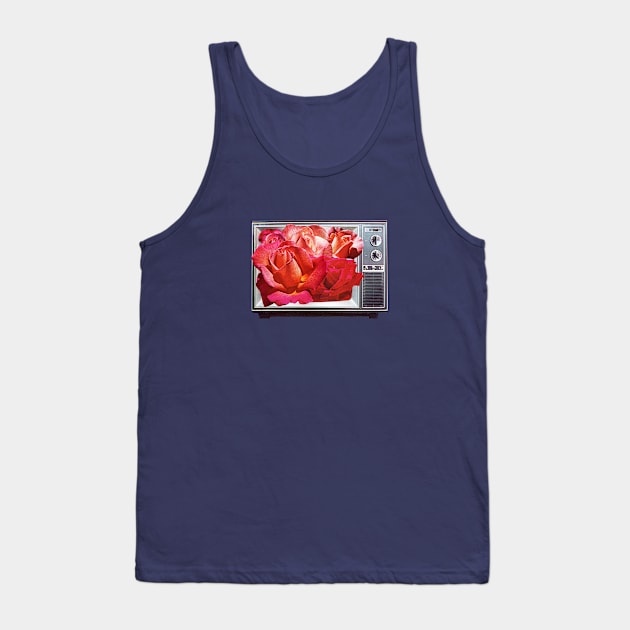 Retro TV with Rose Bouquet Collage Tank Top by studiogooz